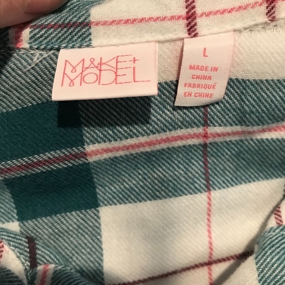 Make + Model Crop Flannel Pajama top - Picture 7 of 7